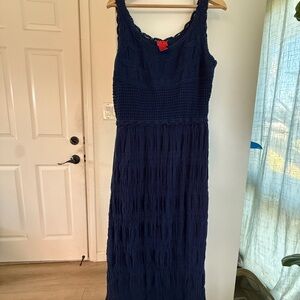 Vintage Navy Blue dress with crochet details